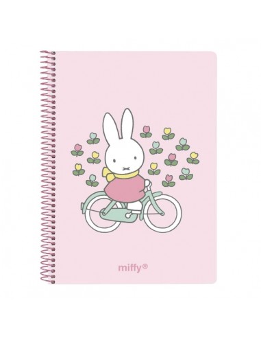 Safta Miffy Flores Cuaderno Espiral - Formato A6 - 120 Hojas - 118x146mm - Color Rosa