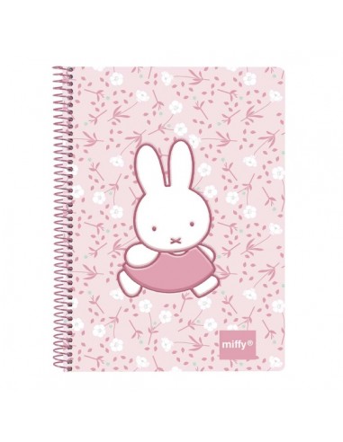 Safta Miffy Flores Bloc de Notas - Espiral - Estampado Divertido - 135x19x179mm - Color Rosa