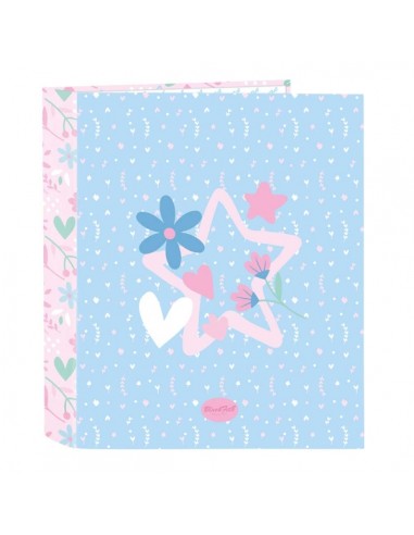 Safta Blackfit8 Smile Carpeta con 4 Anillas 40mm - Tapas Duras Forradas - Formato Folio - 270x60x330mm - Color Azul Claro