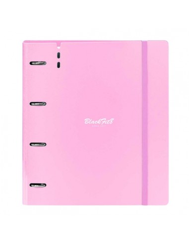 Safta Blackfit8 Smile Carpeta con 4 Anillas 35mm - Tapas de PP Foam - Recambio 100 Hojas - Cierre Elastico - Incluye