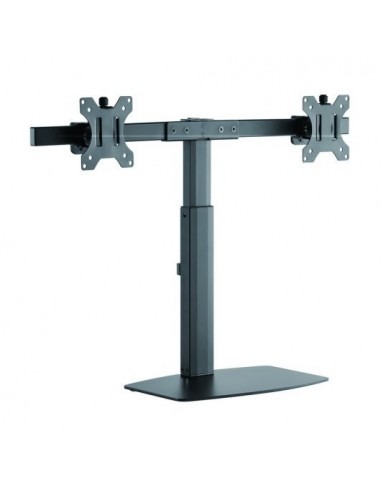 Tooq Soporte de Mesa para 2 Monitores de 17"-27" - Regulacion de Altura por Piston de Gas - Gestion de Cables - Peso Max 6kg