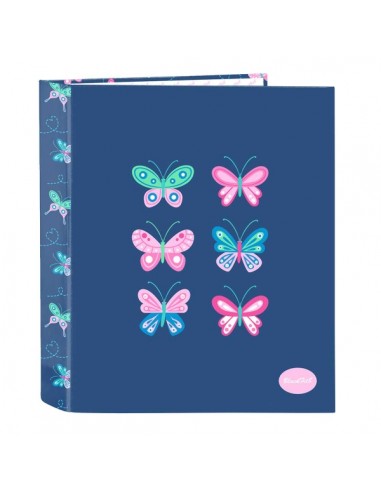 Safta Blackfit8 Mariposas Carpeta con 4 Anillas 40mm - Tapas Duras Forradas - Formato Folio - Resistente - 270x60x330mm -