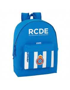 Safta RCD Espanyol Mochila - Bolsillo Frontal - Hombreras Acolchadas - Doble Tirador en Cremallera - Asa Superior - 21L -