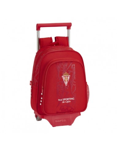 Safta Real Sporting de Gijon Corporativa Mochila con Carro - Portabotellas - Hombreras Ergonomicas - Mochila Extraible -