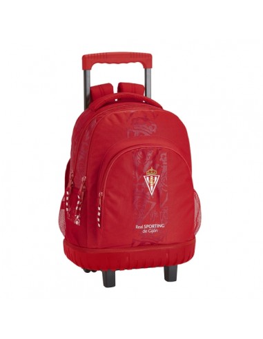 Safta Real Sporting de Gijon Corporativa Mochila con Carro - 2 Compartimentos - Bolsillo Frontal - Portabotellas - Acolchado