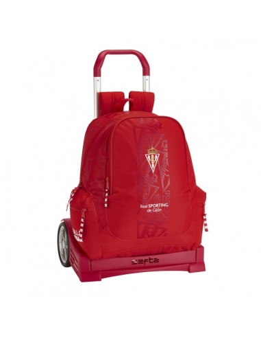 Safta Real Sporting de Gijon Corporativa Mochila con Carro - Cremallera - Hombreras Acolchadas - Tirador Doble - Mochila