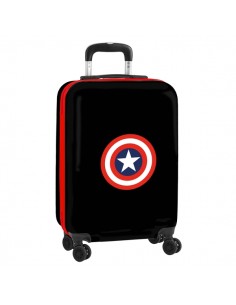 Safta Capitan America Teen Maleta Trolley de Cabina 20â - Cierre con Candado - Organizador - Asa Flexible de PVC -