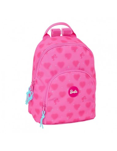 Safta Barbie Corazones Mini Mochila - Bolsillo Frontal - Cremallera Doble - Bolsillo Trasero - Hombreras Ajustables - Asa