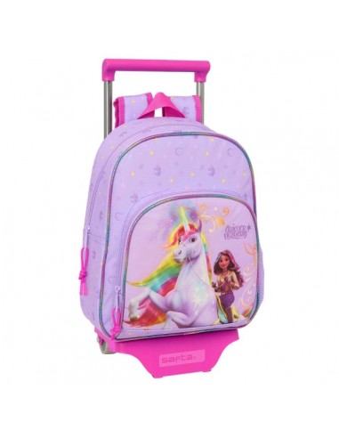 Safta Unicorn Academy Mochila con Carro - Portabotellas - Hombreras Acolchadas - Bolsillo Frontal - Asa Superior - Mochila