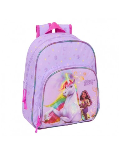 Safta Unicorn Academy Mochila Infantil - Adaptable a Carro - Portabotellas - Hombreras Ergonomicas - Bolsillo Frontal - Asa
