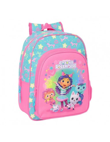 Safta Gabby's Dollhouse Confetti Mochila Infantil - Adaptable a Carro - Portabotellas - Hombreras Ergonomicas - Bolsillo