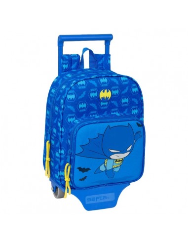 Safta Batman Preescolar Mochila con Carro - Tarjeta ID - Asa Superior - Mochila Extraible - Material Resistente - 6L -