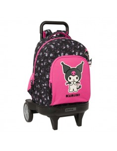Safta Kuromi Mochila con Carro - Extraible - Bolsillo Frontal - Portabotellas - Tirador Doble - Hombreras Acolchadas -