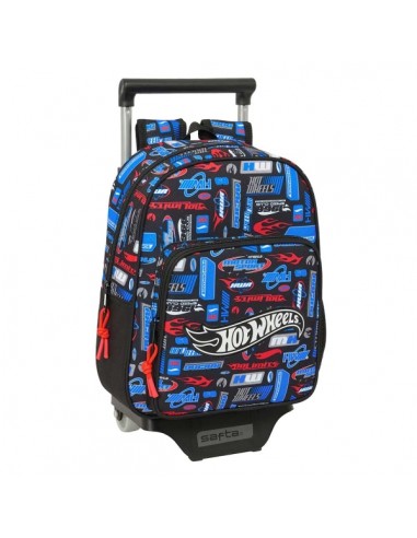 Safta Hot Wheels Mochila con Carro - Portabotellas - Hombreras Acolchadas - Bolsillo Frontal - Asa Superior - Mochila