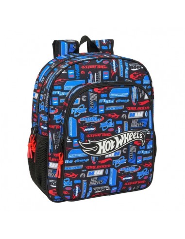 Safta Hot Wheels Mochila - Adaptable a Carro - Portabotellas - Doble Tirador en Cremallera - Hombreras Acolchadas Ergonomicas