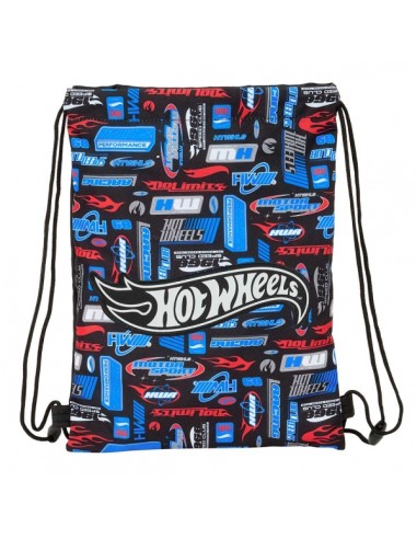 Safta Hot Wheels Saco Plano - Bolsillo con Cremallera - Cierre con Cordones - Ligero y Portatil - 3L - 260x10x340mm - Color