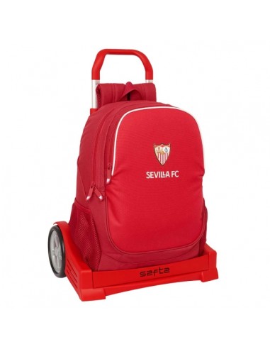 Safta Sevilla FC Mochila con Carro - Cremallera Doble - Hombreras Ergonomicas - Bolsillo Frontal - Asa Superior - Mochila