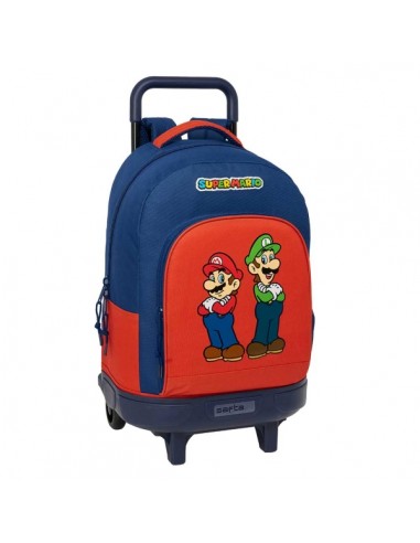 Safta Super Mario Mamma Mia Mochila con Carro - Extraible - Bolsillo Frontal - Portabotellas - Tirador Doble - Hombreras