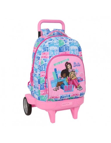 Safta Barbie Mochila con Carro - Bolsillo Frontal - Bolsillo Lateral - Hombreras Acolchadas - Asa Acolchada - Tarjeta ID -
