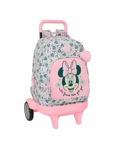 Safta Minnie Mouse Minty Mochila con Carro - Extraible - Bolsillo Frontal - Portabotellas - Tirador Doble - Hombreras