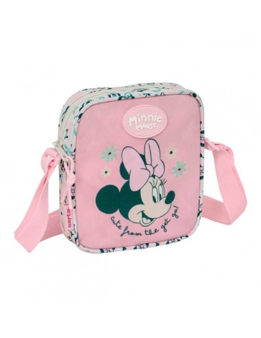 Safta Minnie Mouse Minty Bolsito con Bandolera - 1L - Facil de Llevar - 160x40x180mm - Color Rosa Pastel