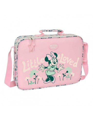 Safta Minnie Mouse Minty Maletin con Cremallera - Bandolera Ajustable - Asa Forrada - Doble Tirador Cremallera - Fondo