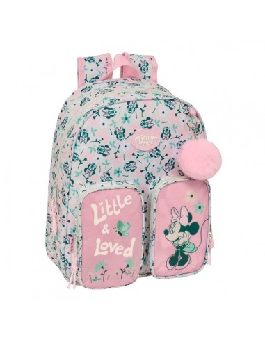 Safta Minnie Mouse Minty Mochila Infantil - Adaptable a Carro - Portabotellas - Hombreras Acolchadas - Bolsillo Frontal - Asa