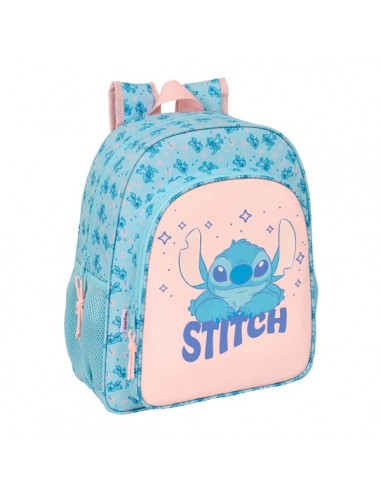 Safta Stitch Ohana Mochila - Adaptable a Carro - Portabotellas - Doble Tirador - Ergonomia Acolchada - Bolsillo Frontal - Asa