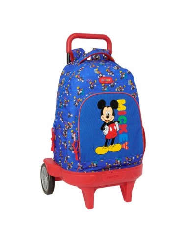 Safta Mickey Mouse Today Mochila con Carro - Bolsillo Frontal - Ruedas Antivibracion - Hombreras Acolchadas - Asa Acolchada -