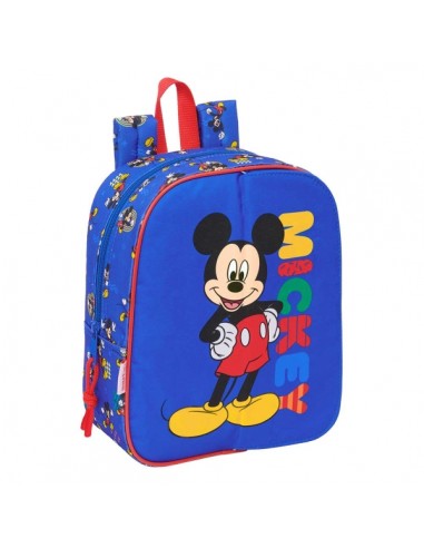 Safta Mickey Mouse Today Mochila Guarderia - Solapa Imantada - Adapatable a Carro - Cremallera - Tarjeta ID - Asa de Mano -