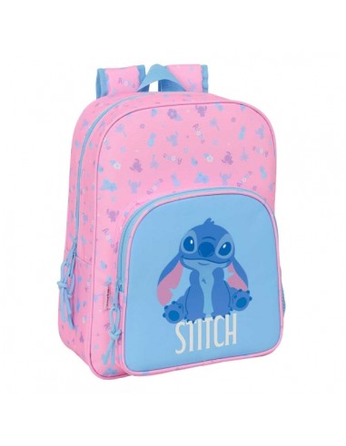 Safta Stitch Bright Mochila Infantil - Adaptable a Carro - Portabotellas - Hombreras Ergonomicas - Bolsillo Frontal - 10L -