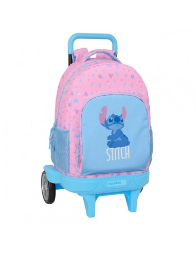 Safta Stitch Bright Mochila con Carro - 33L - Ruedas Antivibracion - Asa Acolchada - Extraible - Bolsillo Frontal -