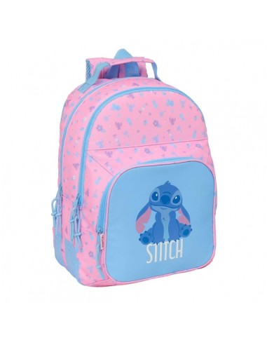 Safta Stitch Bright Mochila con 2 Compartimentos - Antirozaduras - Adaptable a Carro - Bolsillo Frontal - Portabotellas -