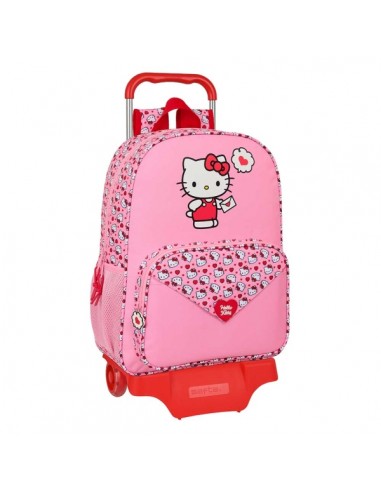 Safta Hello Kitty Mochila con Carro - Portabotellas - Doble Tirador - Hombreras Ergonomicas - Mochila Extraible - Material