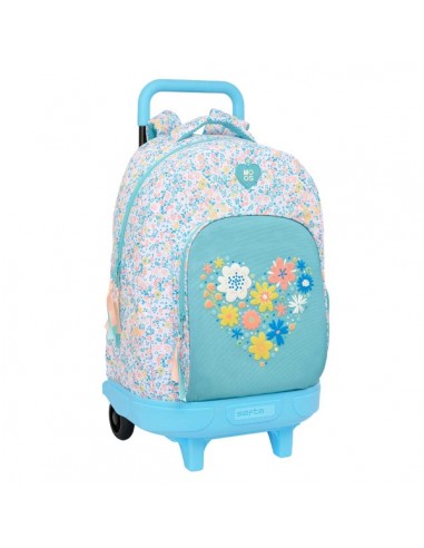 Safta Moos Fiori Mochila con Carro - Extraible - Bolsillo Lateral - Tirador Doble - Hombreras Acolchadas - Tarjeta ID - Base