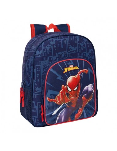 Safta Spider-Man Mochila - Adaptable a Carro - Portabotellas - Doble Tirador en Cremallera - Hombreras Ergonomicas Acolchadas