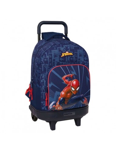 Safta Spider-Man Mochila con Carro - Extraible - Bolsillo Frontal - Portabotellas - Tirador Doble - Hombreras Acolchadas -
