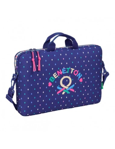 Safta Benetton Drop Maletin para Portatil hasta 15.6" - Cremallera - Interior Acolchado - Asas de Mano - Doble Cremallera -