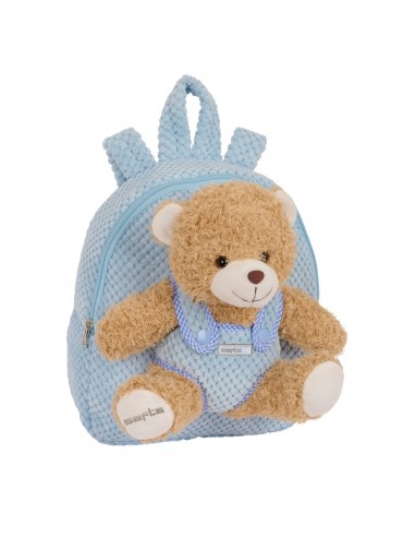 Safta Mochila Preescolar con Osito - Cremallera - Osito Extraible - Hombreras Acolchadas - Asa Superior - 4.65L -
