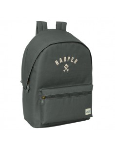 Safta Harper and Neyer Grey Mochila para Portatil hasta 15.6" - Conector USB - Base Acolchada - Tirador Doble - Hombreras