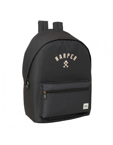 Safta Harper and Neyer Black Mochila para Portatil hasta 15.6" - Conector USB - Base Acolchada - Tirador Doble - Hombreras