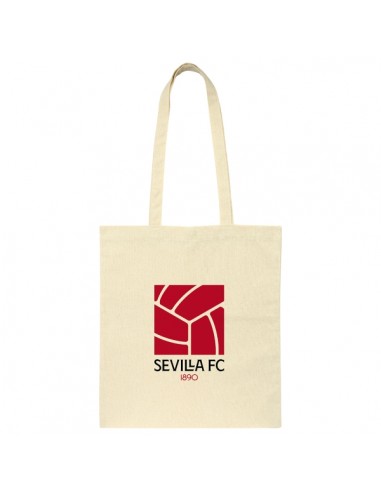 Safta Sevilla FC Tote Bag Bolsa de Tela - Asas de Mano - 100-Algodon - Cierre con Clip - Facil Cuidado - 38x42cm - Color