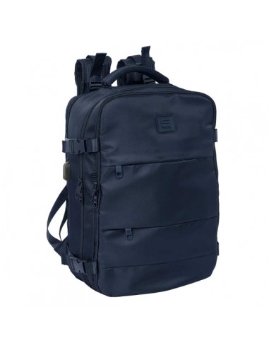 Safta Mochila de Cabina - Bolsillo para Portatil hasta 15.6" - Organizador Interior - Portabotellas - USB - Zapatillero -