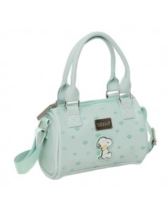 Safta Snoopy Bolso - Cremallera - Interior Forrado - Asas de Mano y Bandolera - 1.20L - 160x75x100mm - Color Menta