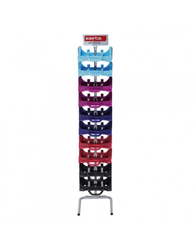 Safta Expositor con 10 Carros Portamochilas - Ruedas Antivibracion - Bandeja Ajustable - Sistema Universal para Mochilas -