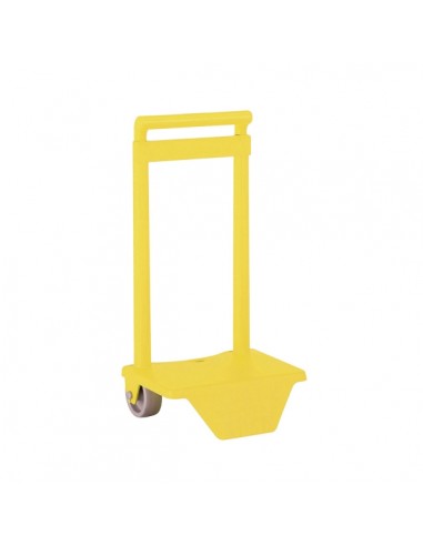 Safta Carro Portamochilas - Sujecion Universal - Material Resistente - Ruedas de PVC - 18x16x35cm - Color Amarillo