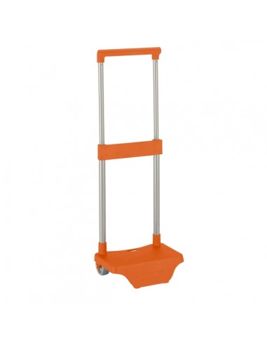 Safta Carro Portamochilas - Sujecion Universal - Material Resistente - Ruedas Silenciosas - 26x10x34cm - Color Naranja