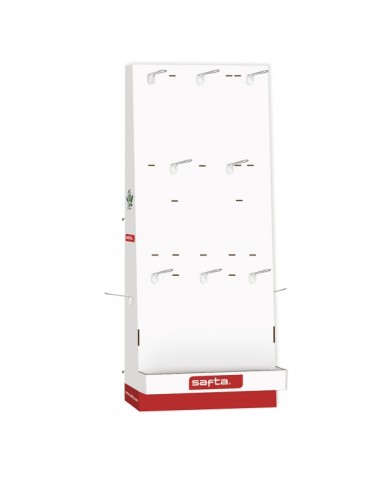 Safta Expositor Vacio con 10 Ganchos - Estructura Robusta - 650x280x1580mm - Color Blanco
