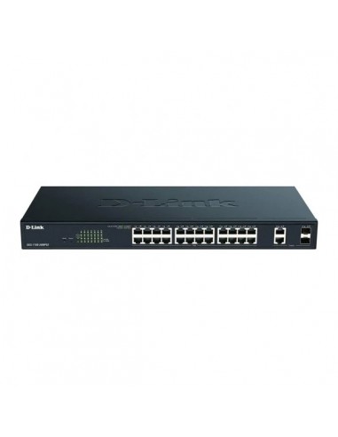 D-Link Switch Semigestionable 24 Puertos Gigabit PoE 370W-2 Puertos Combo