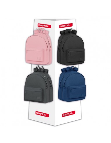 Safta Expositor con 8 Ganchos para Mochilas - Carton Reciclado - Ecologico y Sostenible - Facil de Montar - Resistente y